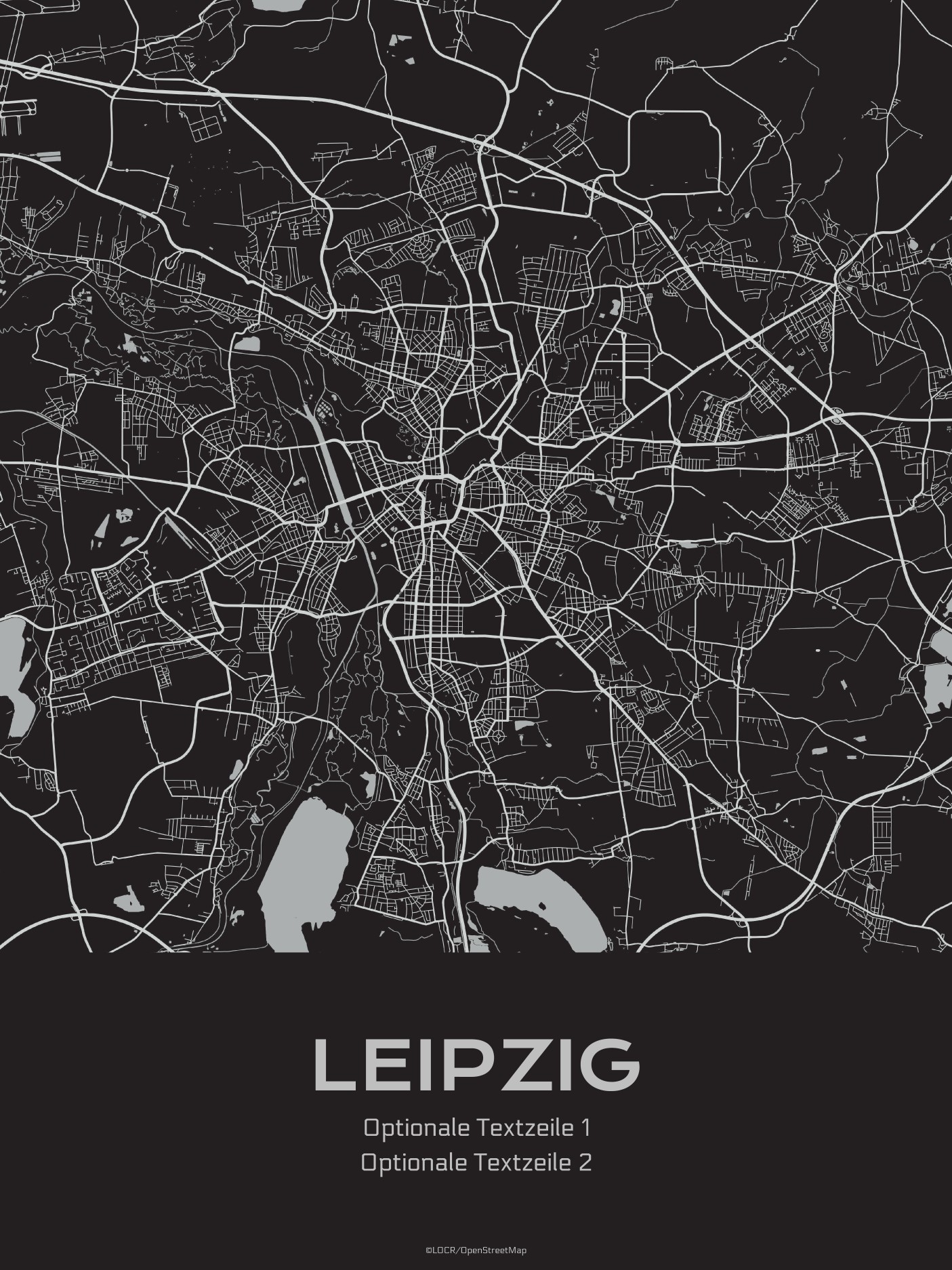 Poster Stadtkarte "Leipzig" individuell gestalten