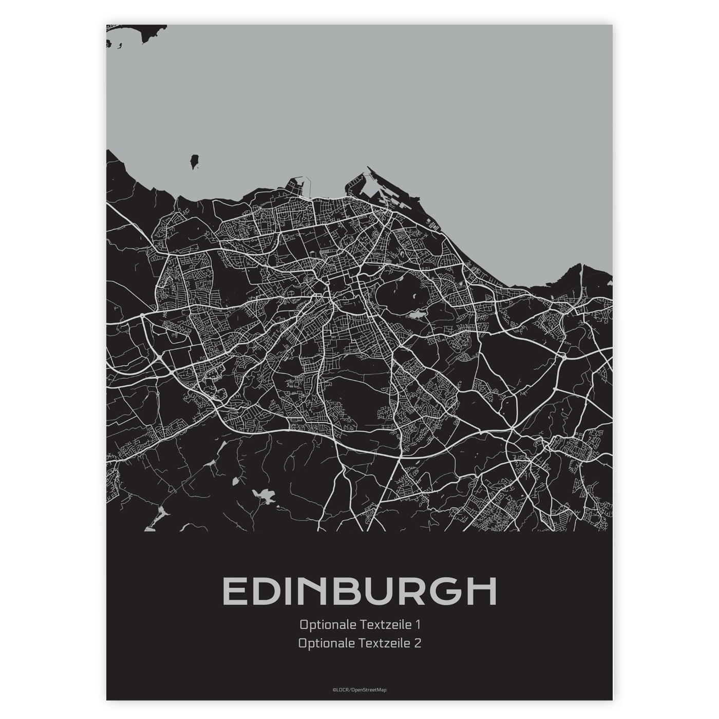 Poster Stadtkarte "Edinburgh" individuell gestalten