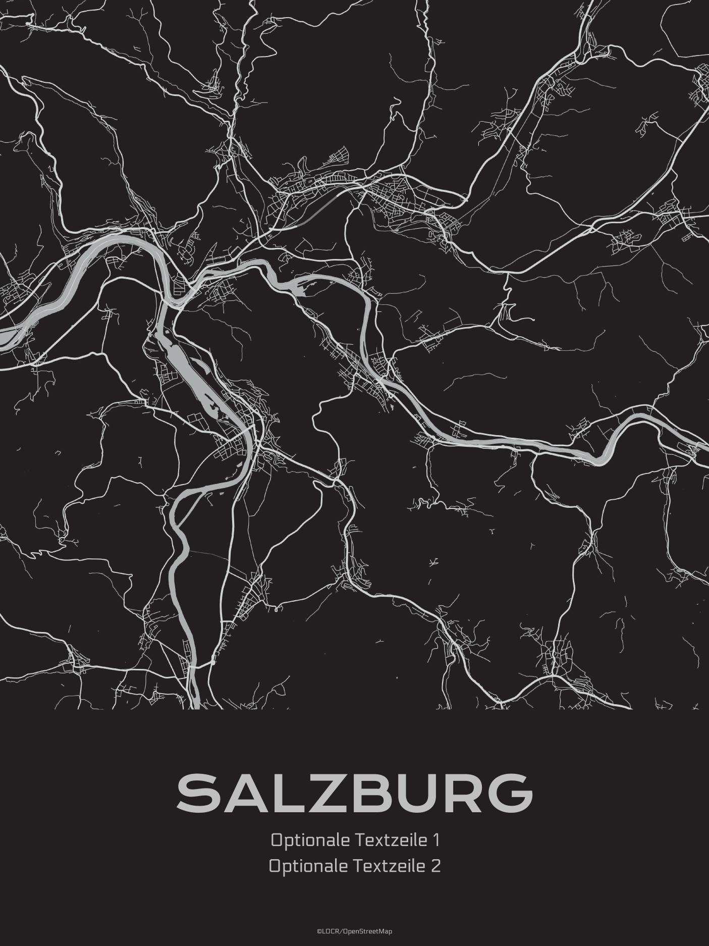 Poster Stadtkarte "Salzburg" individuell gestalten