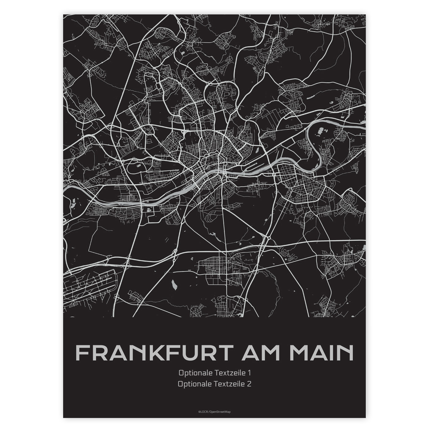 Poster Stadtkarte "Frankfurt" individuell gestalten
