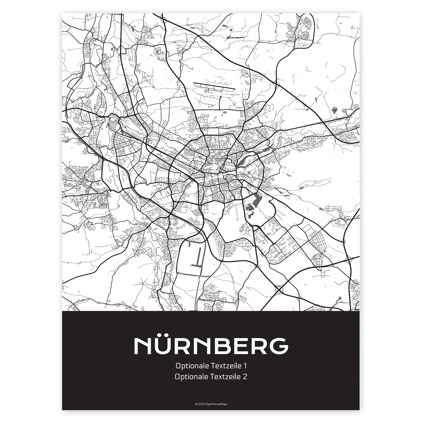 Poster Stadtkarte „Nürnberg" individuell gestalten