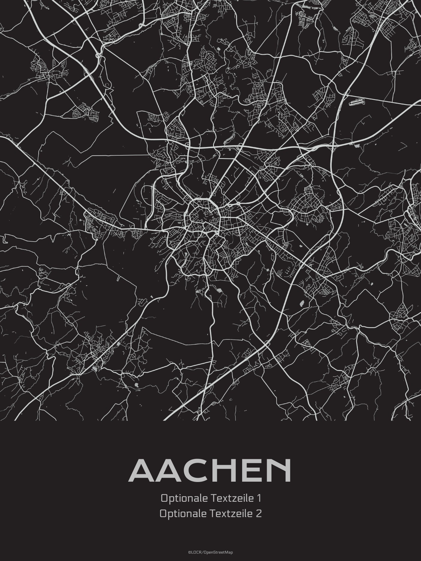 Poster Stadtkarte "Aachen" individuell gestalten