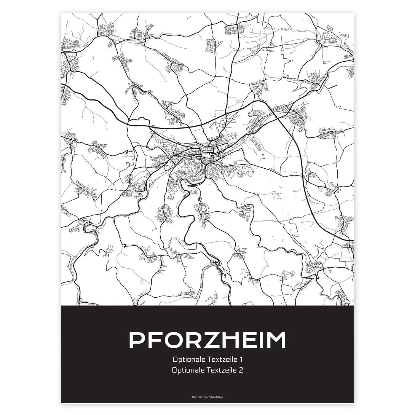 Poster Stadtkarte "Pforzheim" individuell gestalten