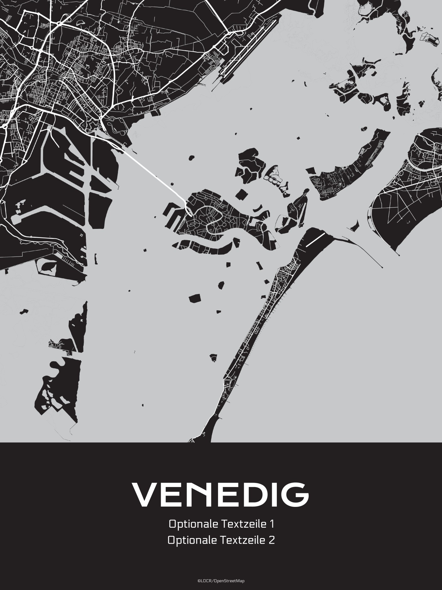 Poster Stadtkarte „Venedig" individuell gestalten