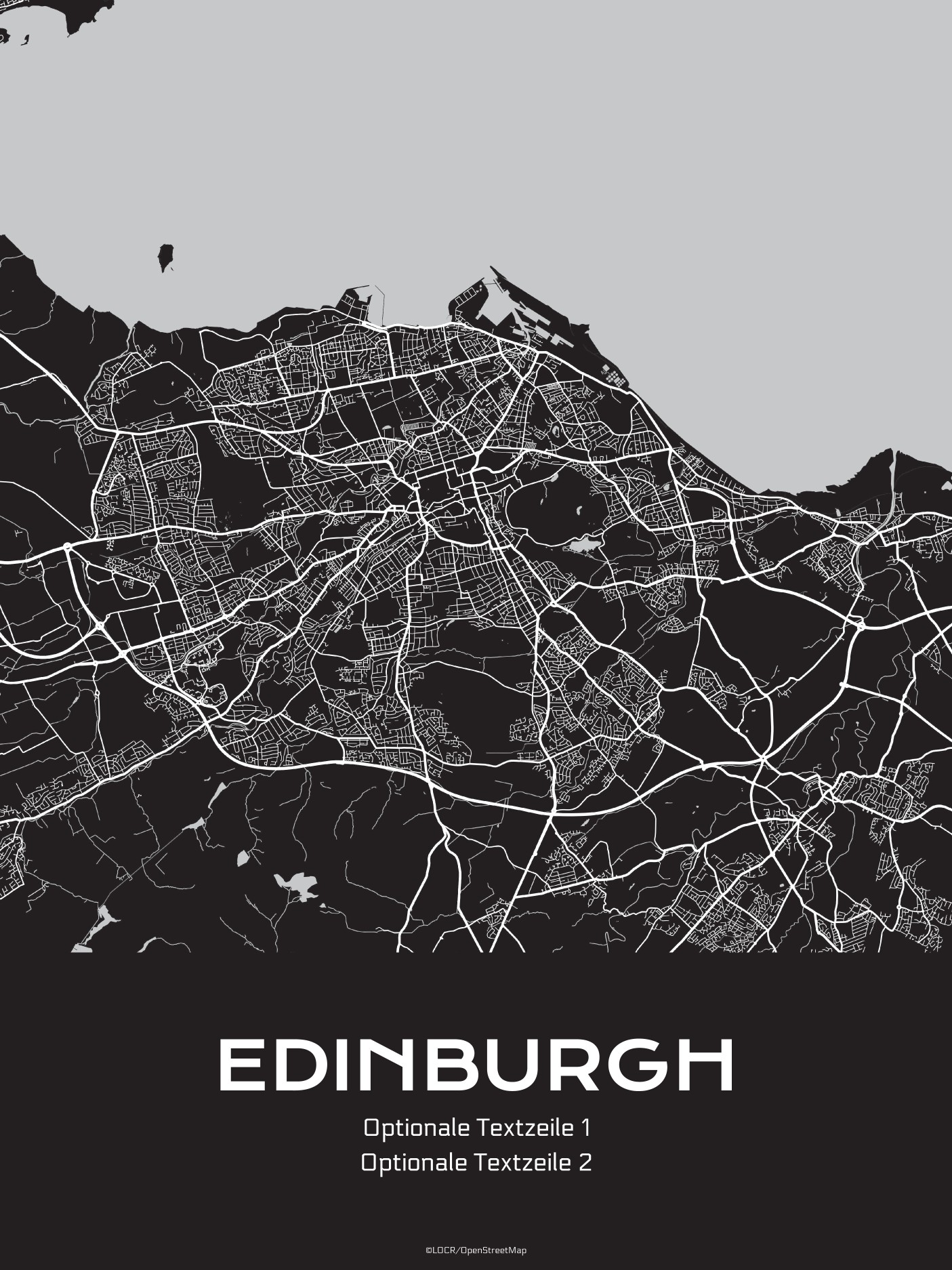 Poster Stadtkarte "Edinburgh" individuell gestalten