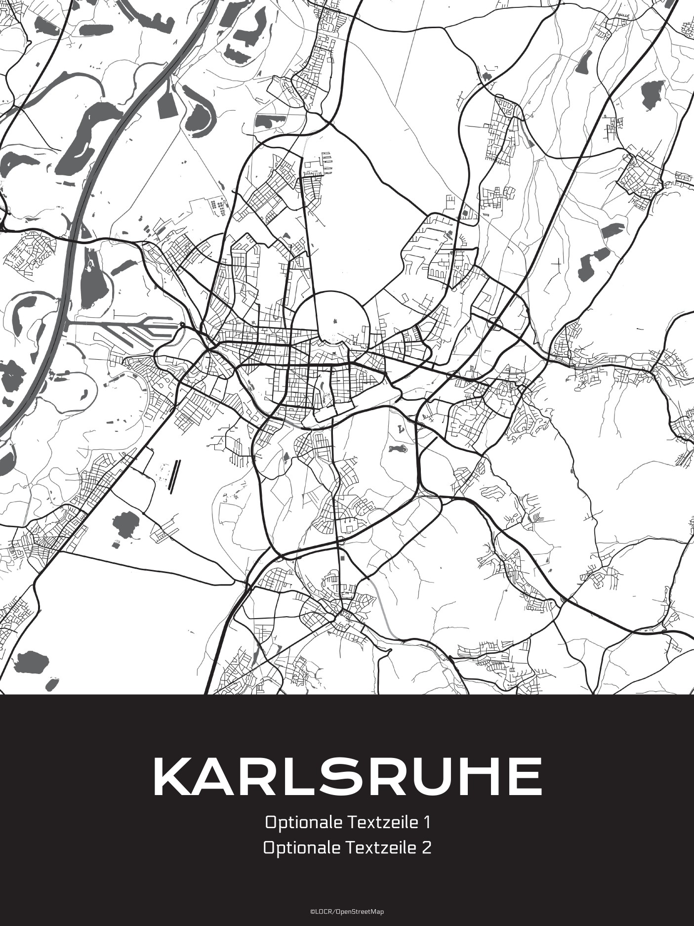Poster Stadtkarte "Karlsruhe" individuell gestalten