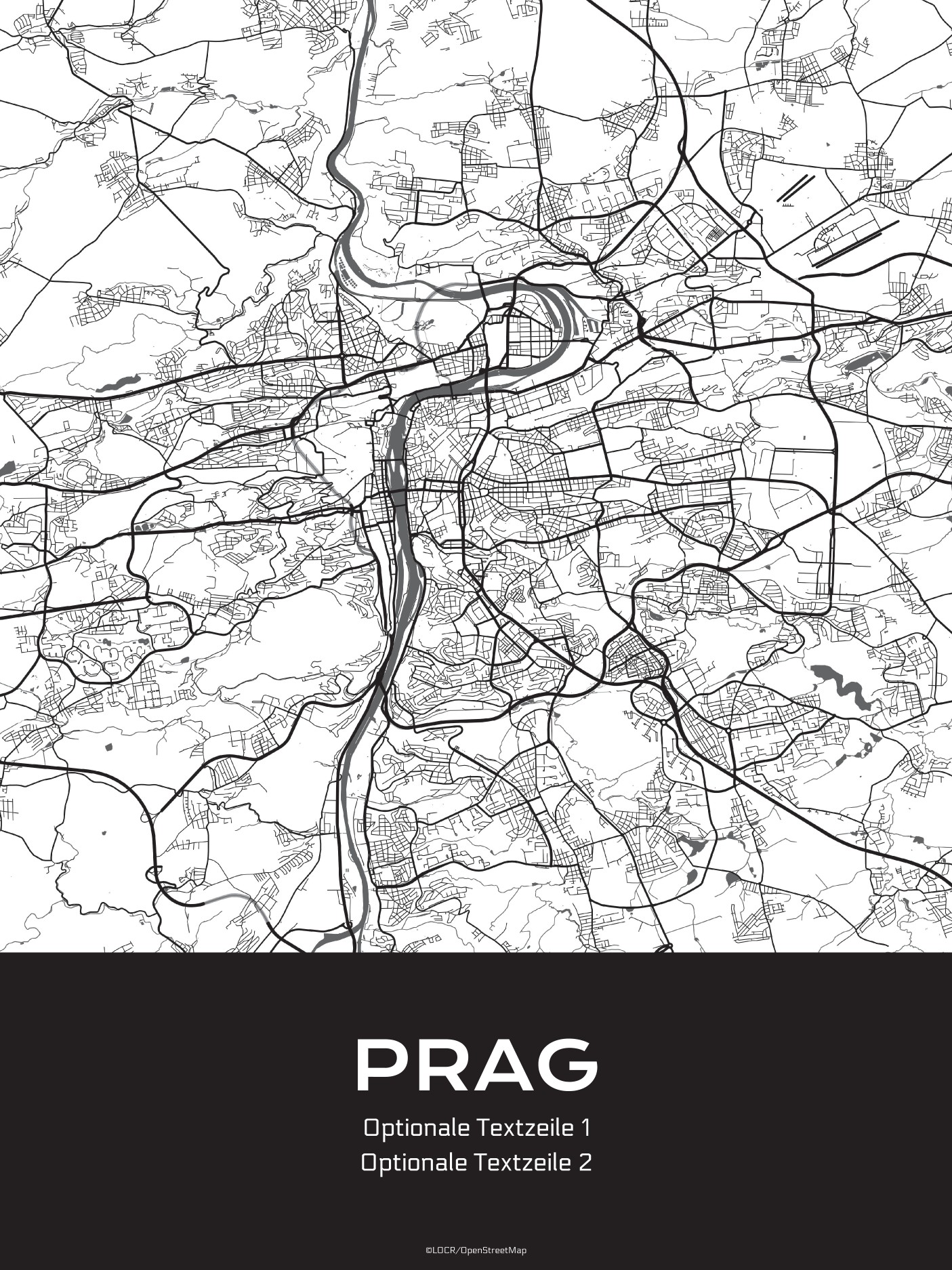 Poster Stadtkarte "Prag" individuell gestalten