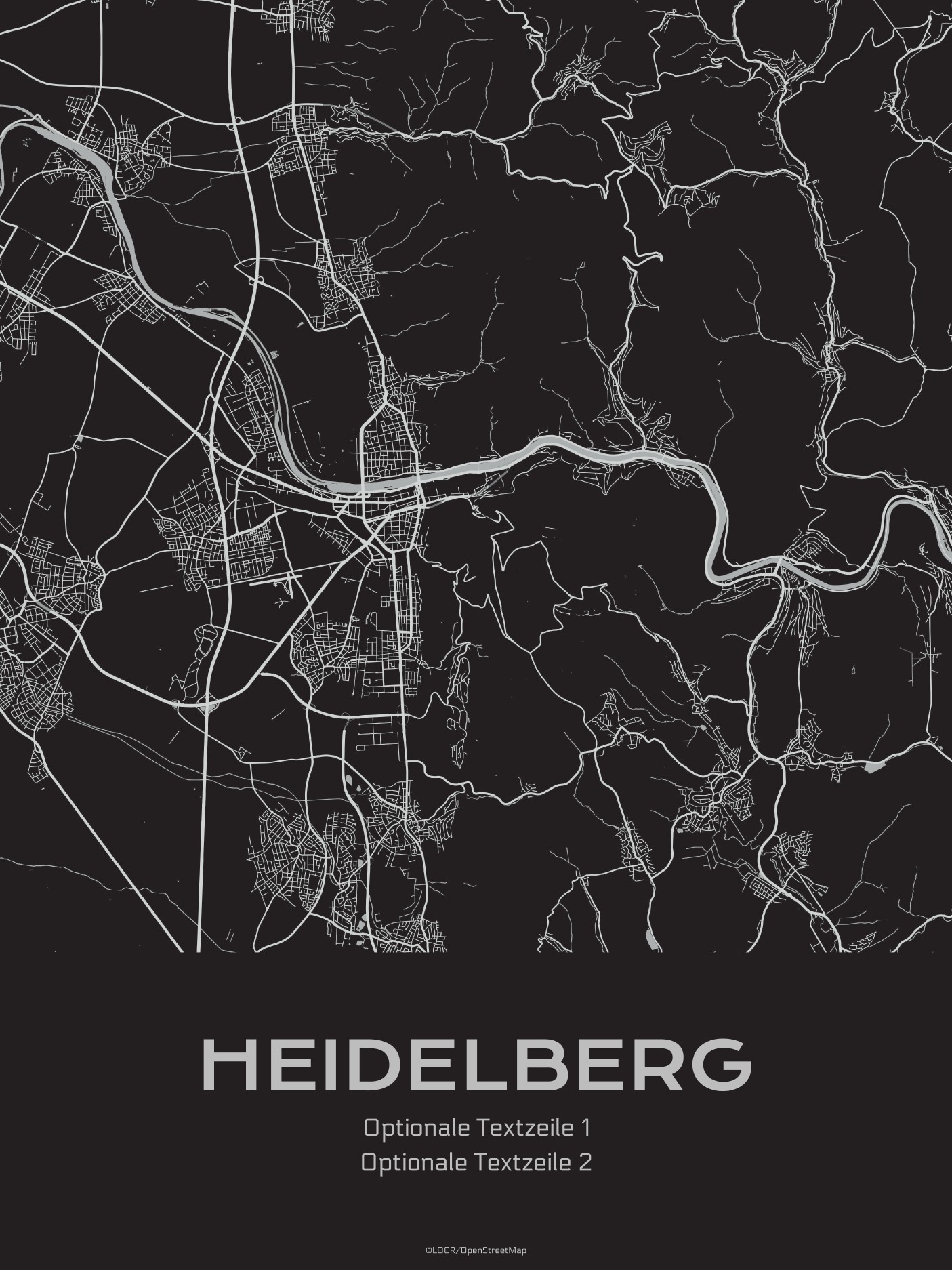 Poster Stadtkarte "Heidelberg" individuell gestalten