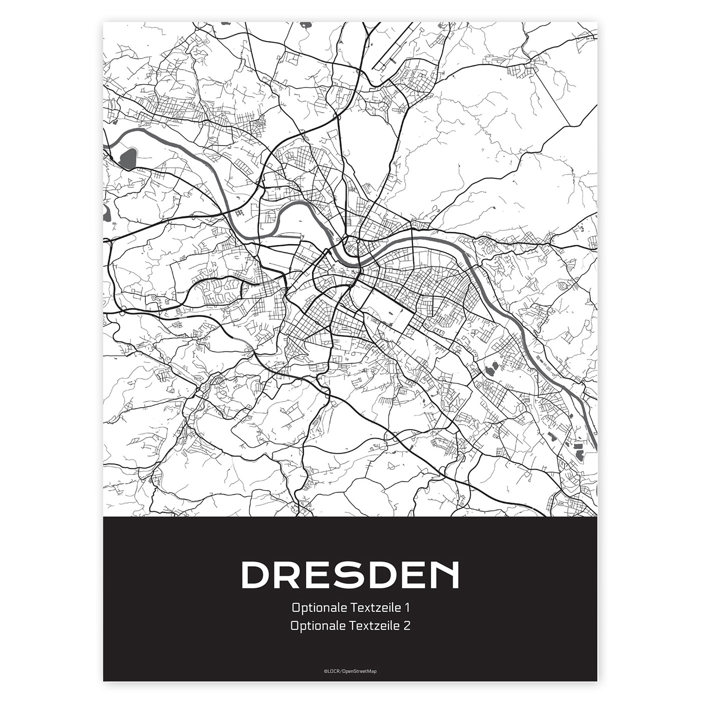 Poster Stadtkarte "Dresden" individuell gestalten