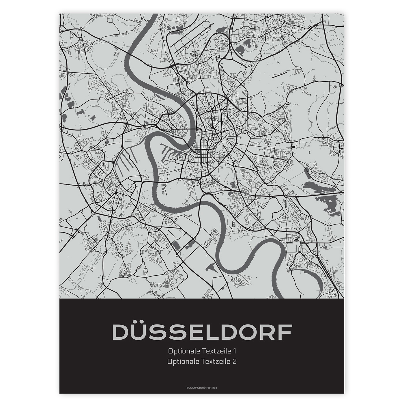 Poster Stadtkarte "Düsseldorf" individuell gestalten