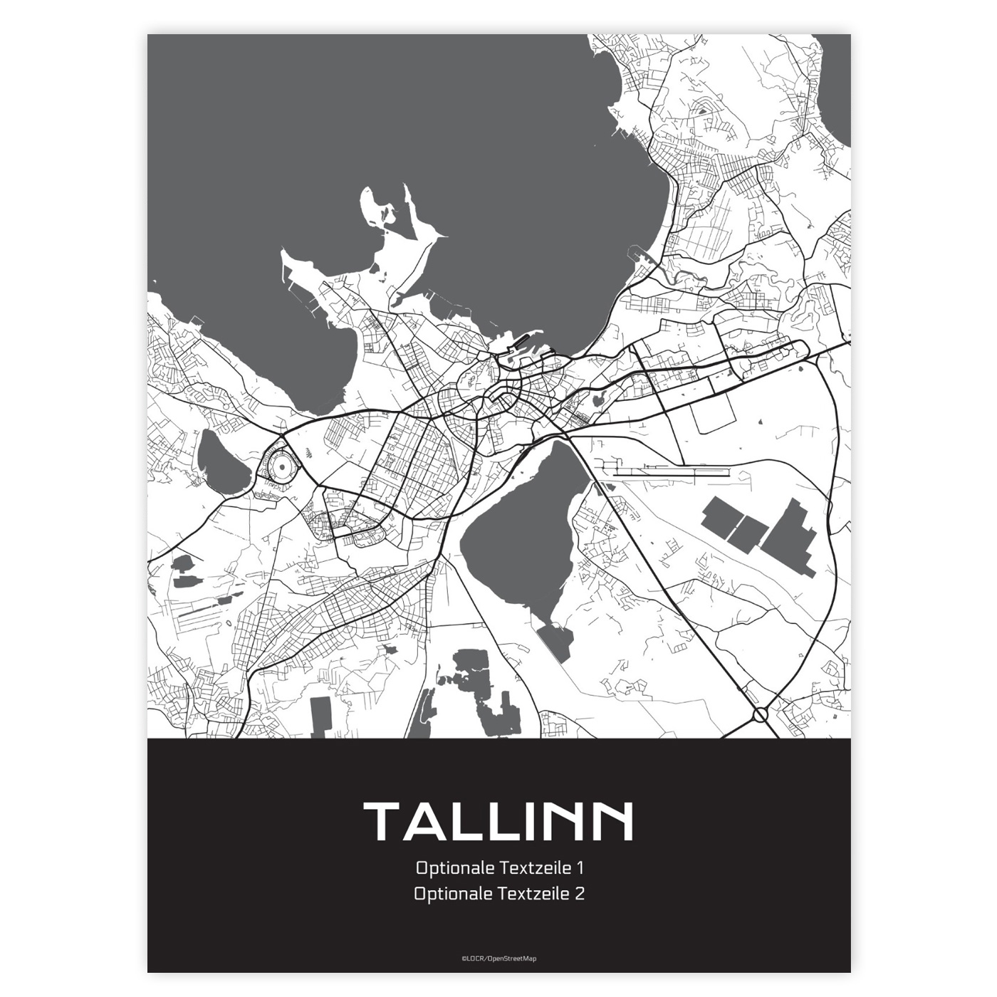 Poster Stadtkarte "Tallin" individuell gestalten
