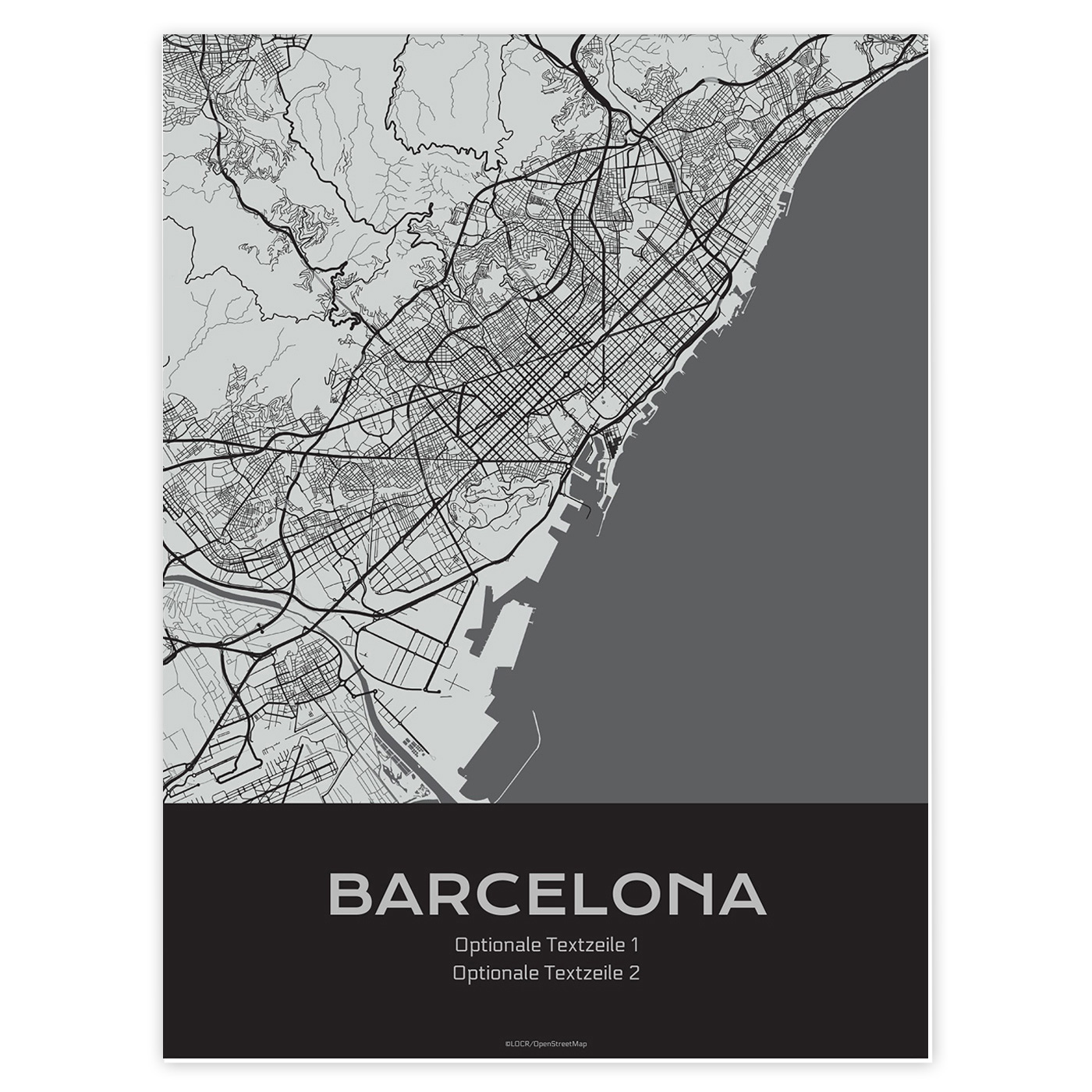 Poster Stadtkarte "Barcelona" individuell gestalten