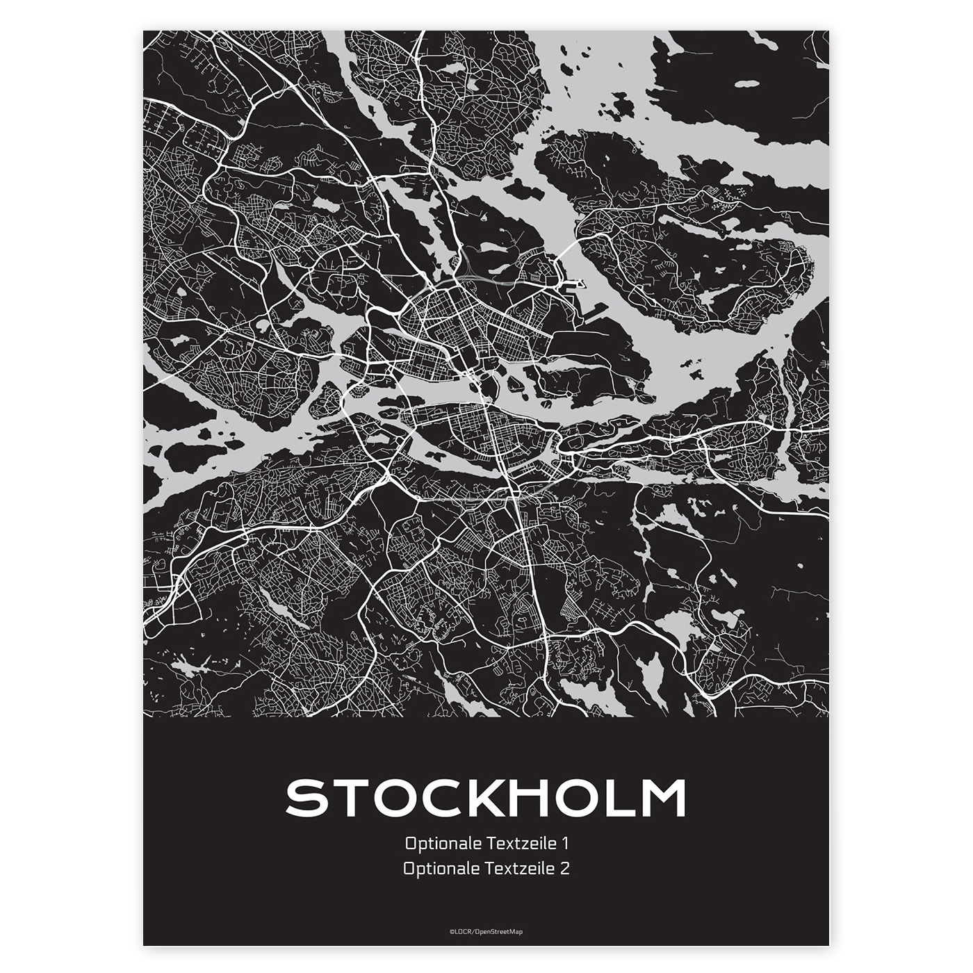 Poster Stadtkarte "Stockholm" individuell gestalten