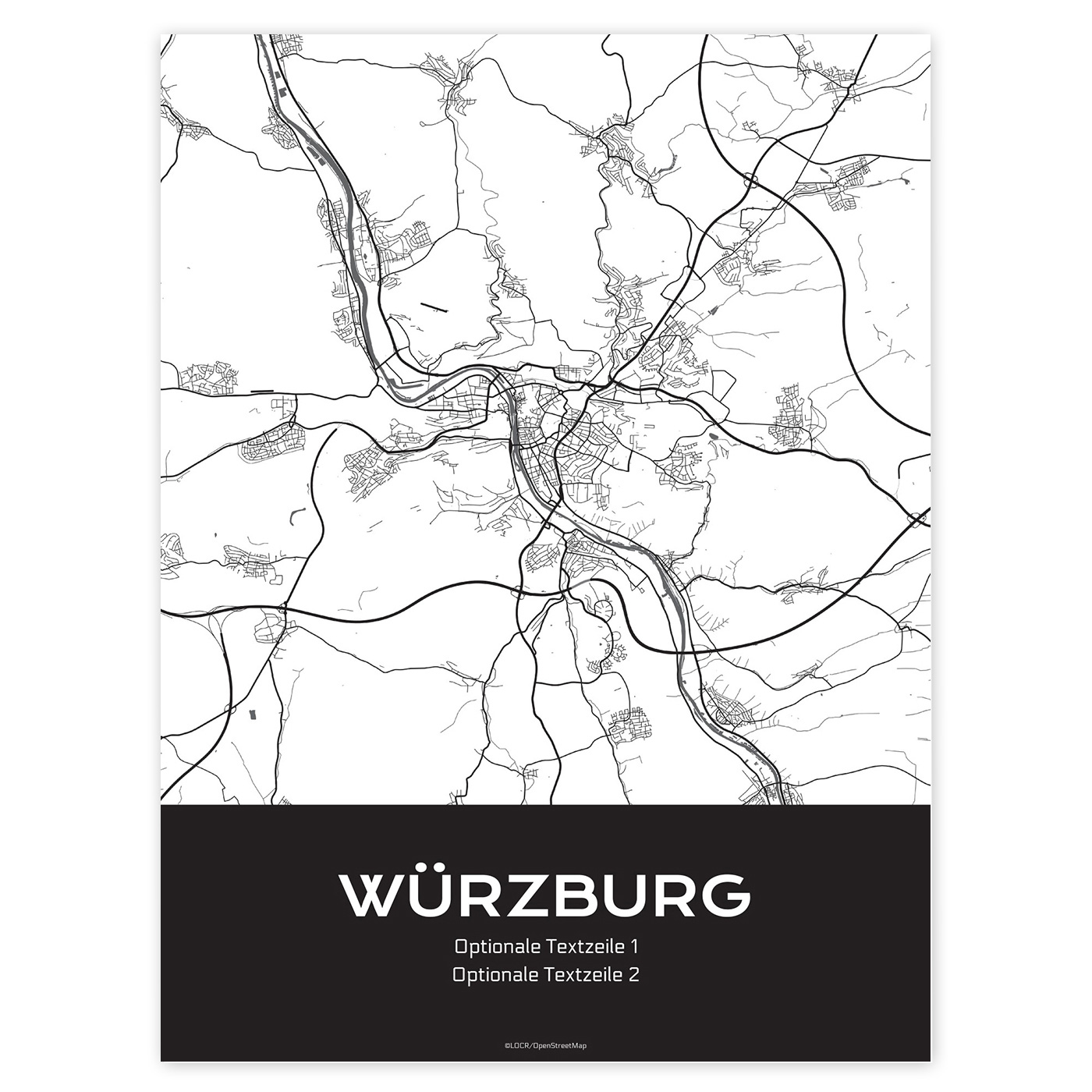 Poster Stadtkarte „Würzburg" individuell gestalten