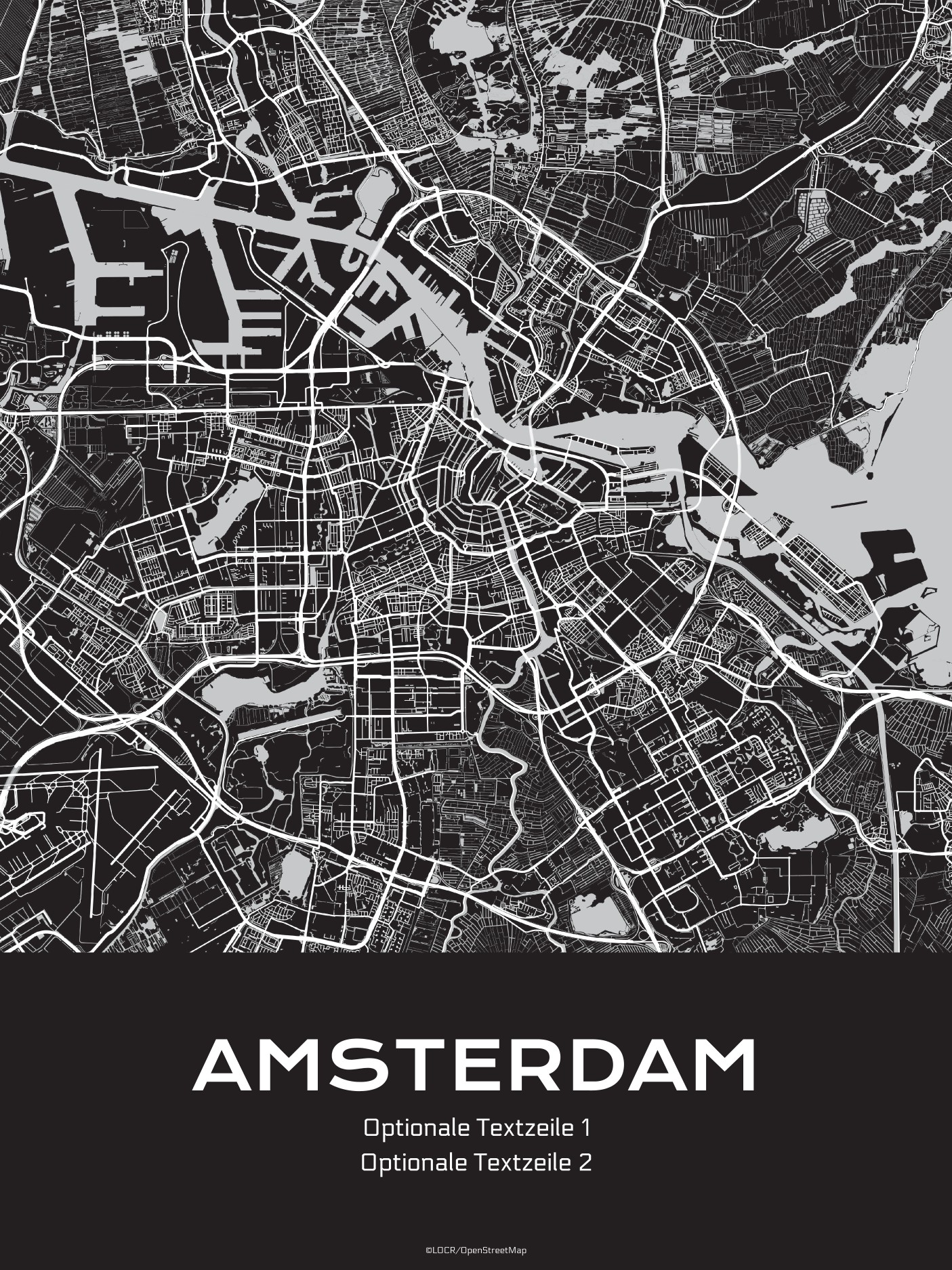 Poster Stadtkarte "Amsterdam" individuell gestalten