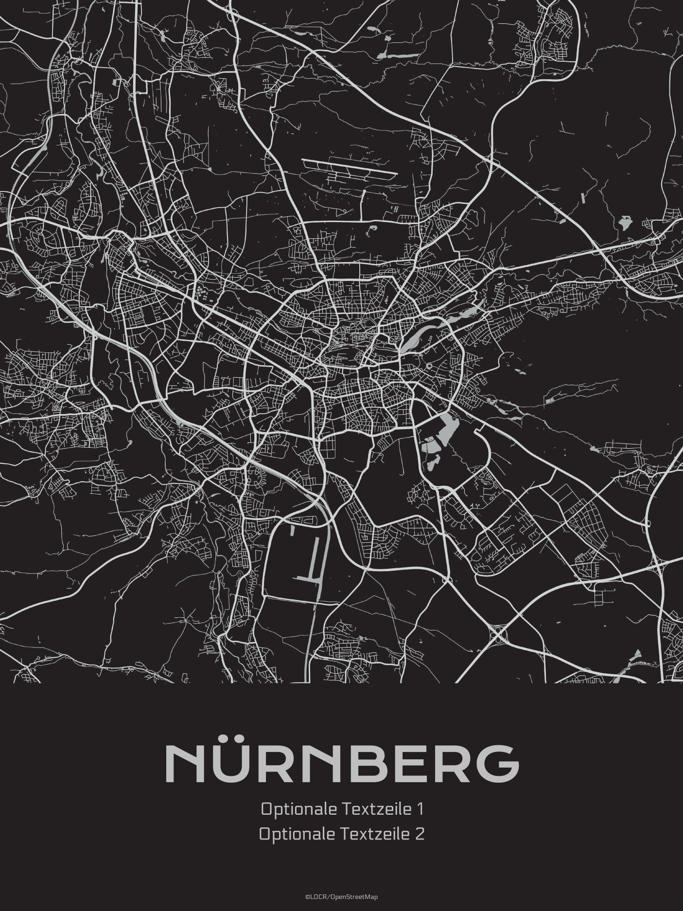 Poster Stadtkarte „Nürnberg" individuell gestalten