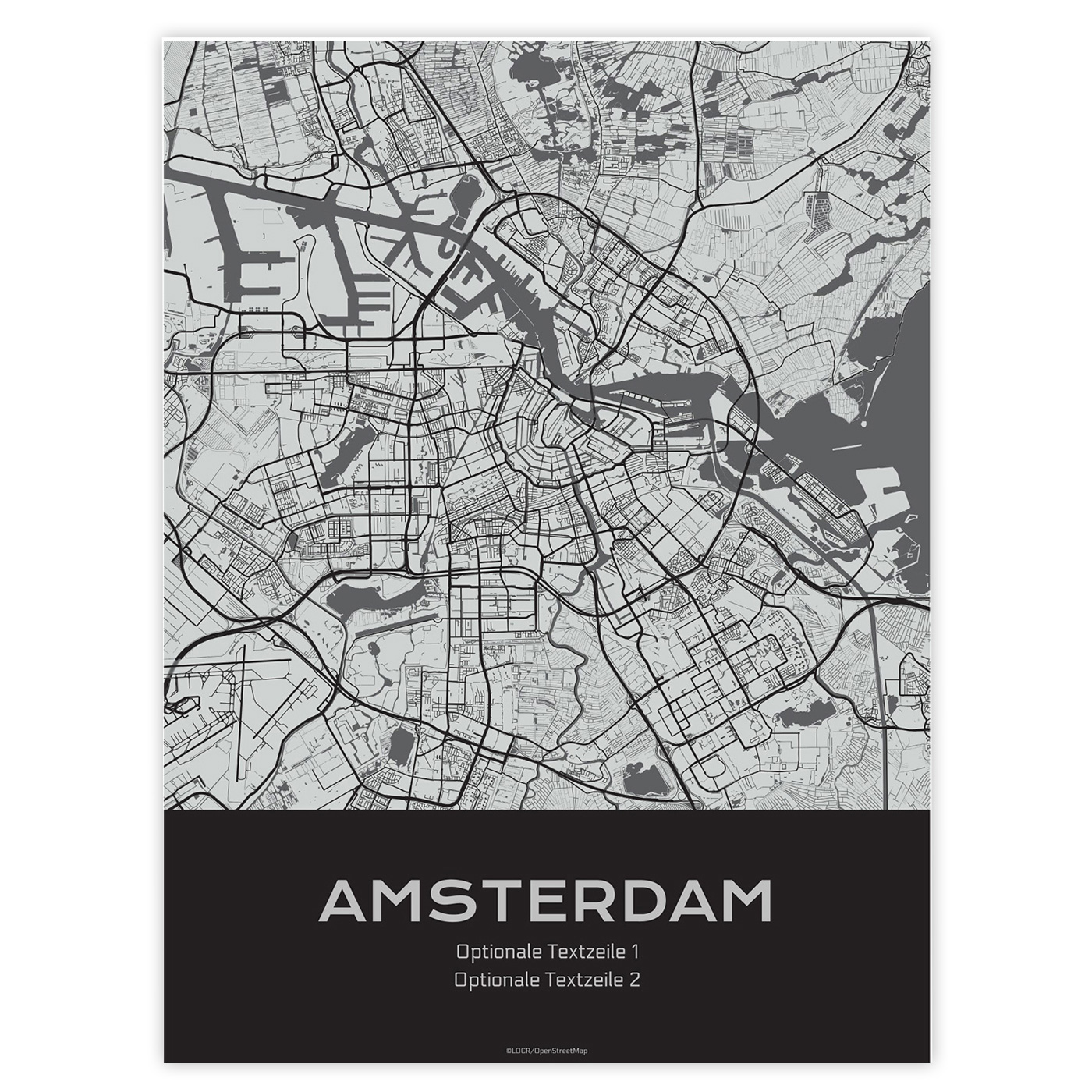 Poster Stadtkarte "Amsterdam" individuell gestalten