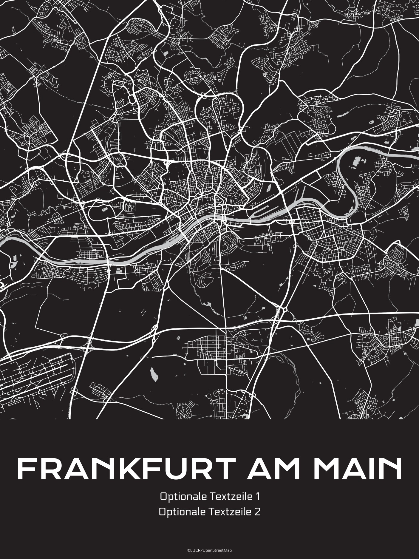 Poster Stadtkarte "Frankfurt" individuell gestalten