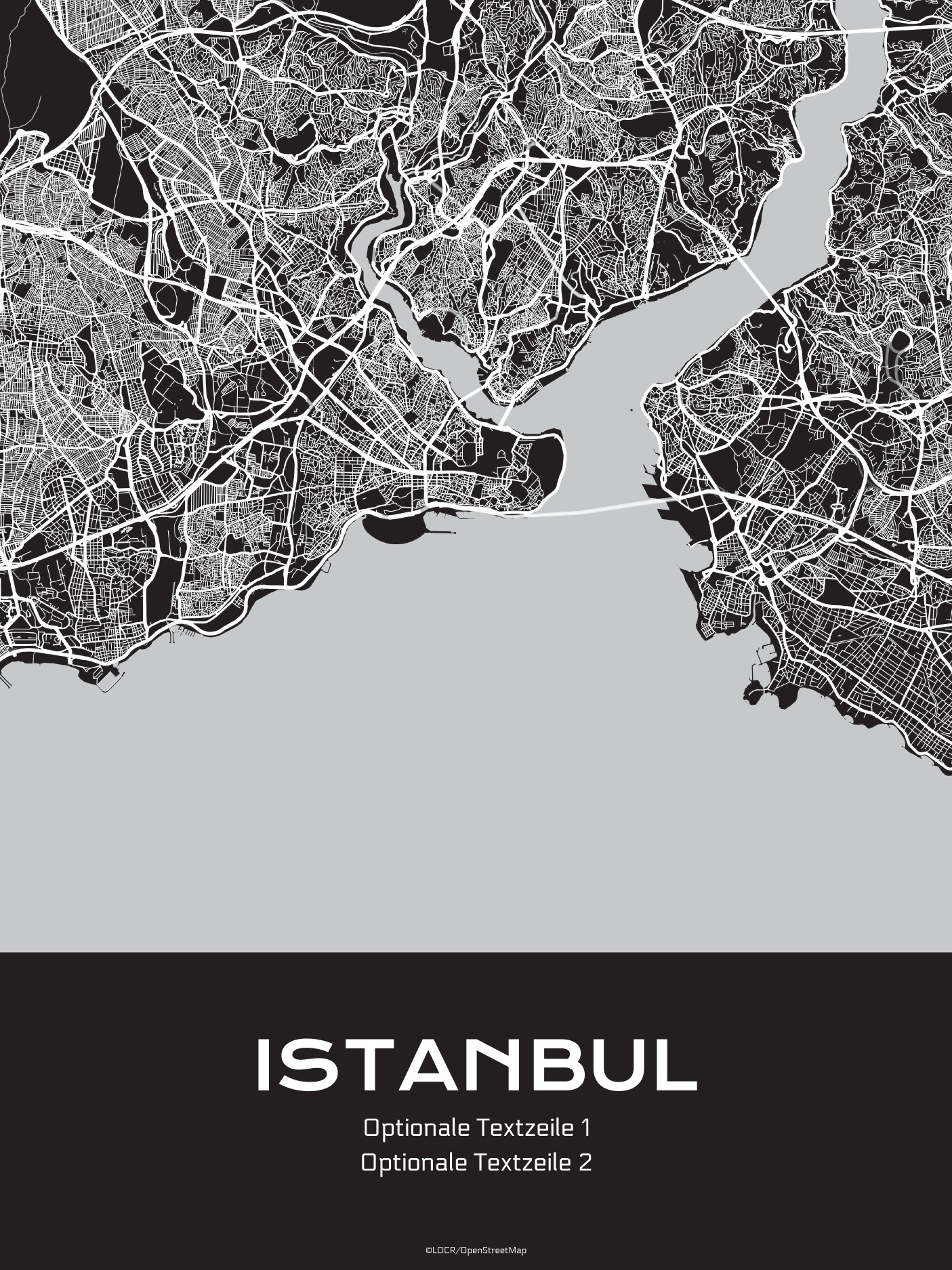 Poster Stadtkarte "Istanbul" individuell gestalten