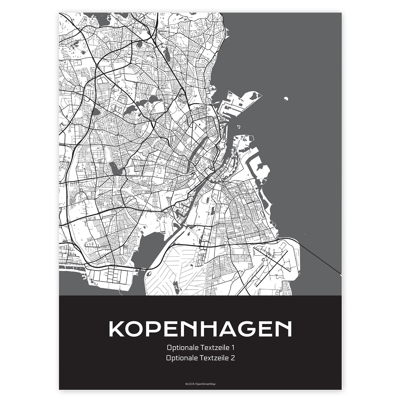Poster Stadtkarte "Kopenhagen" individuell gestalten