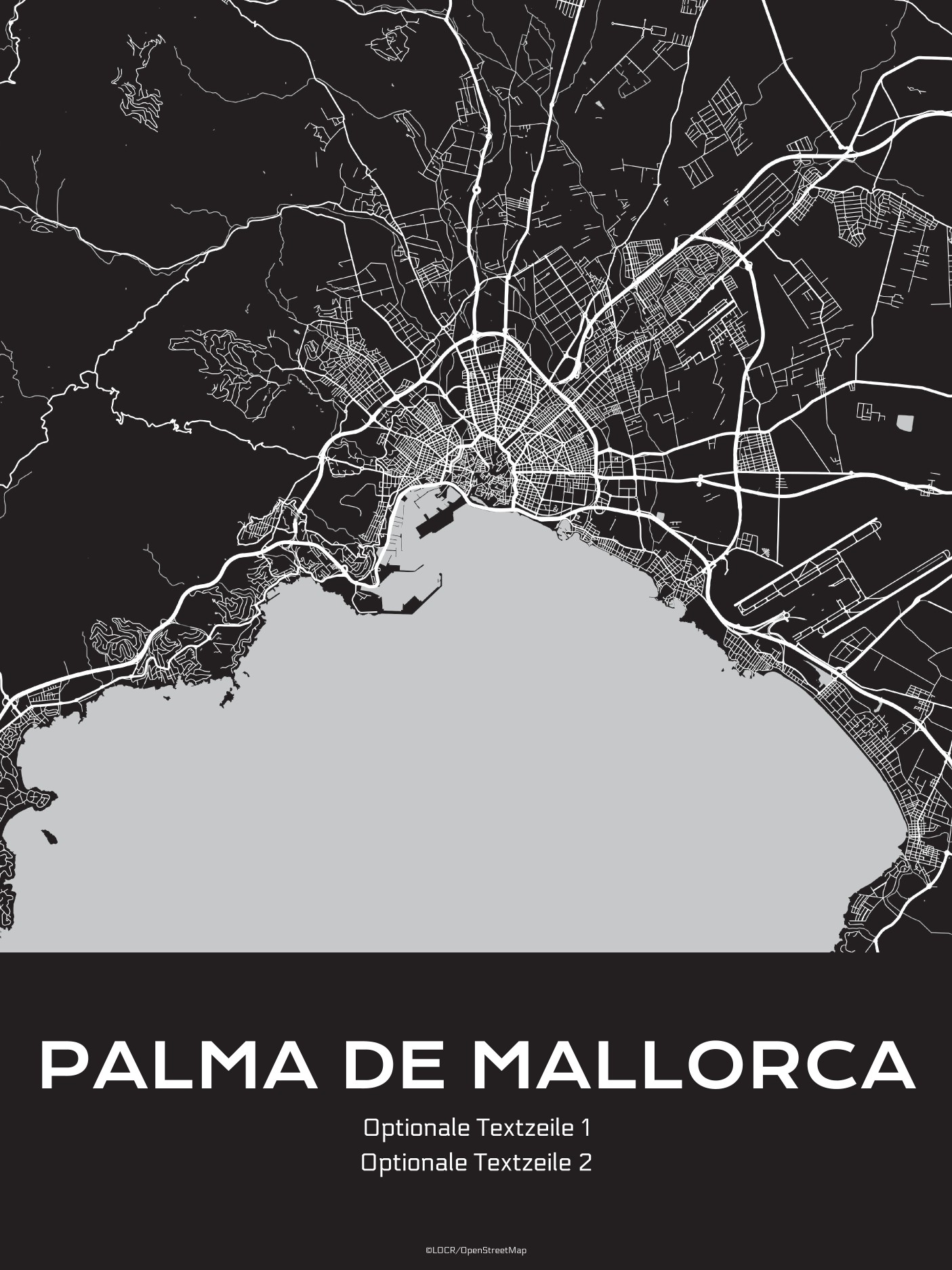 Poster Stadtkarte "Palma de Mallorca" individuell gestalten
