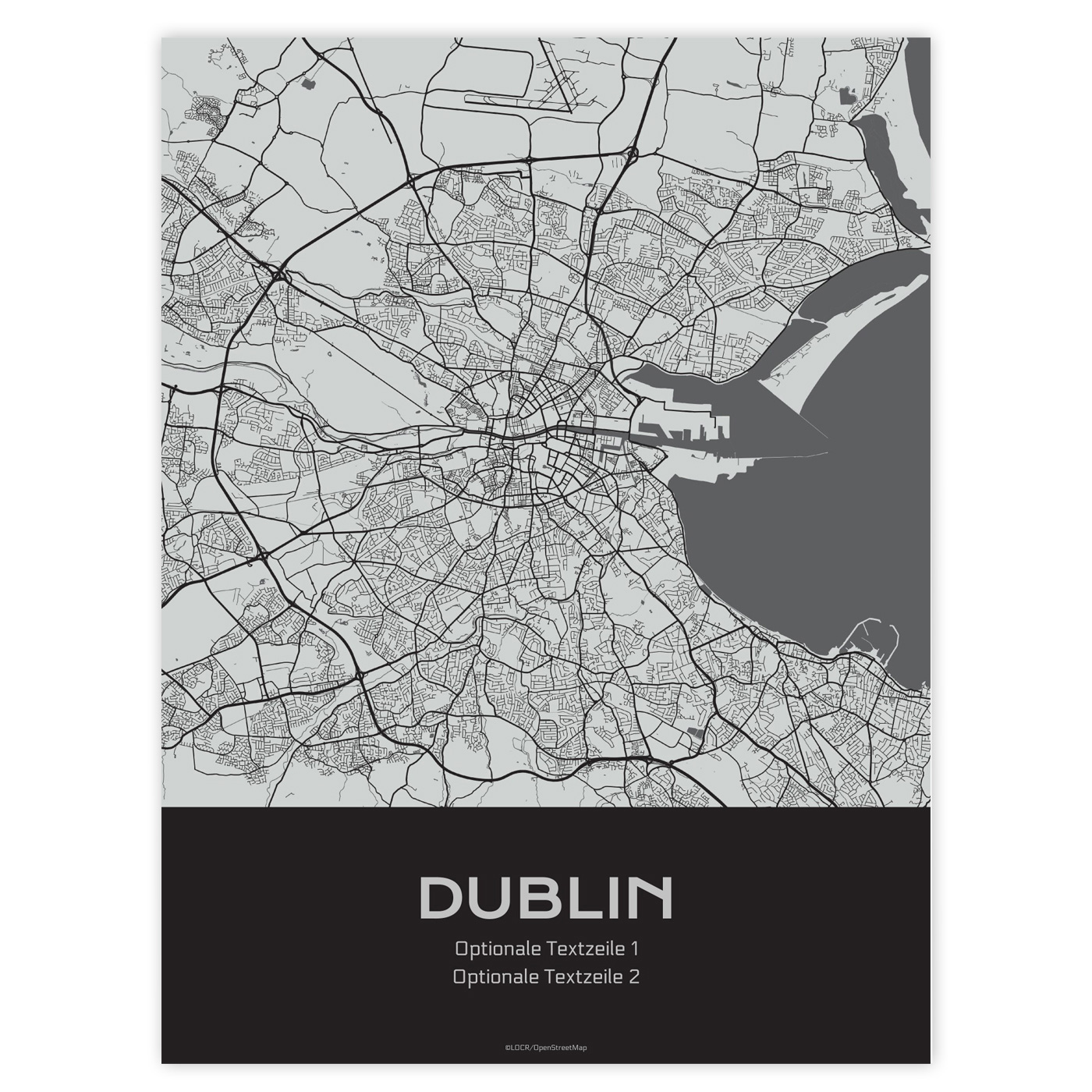 Poster Stadtkarte "Dublin" individuell gestalten