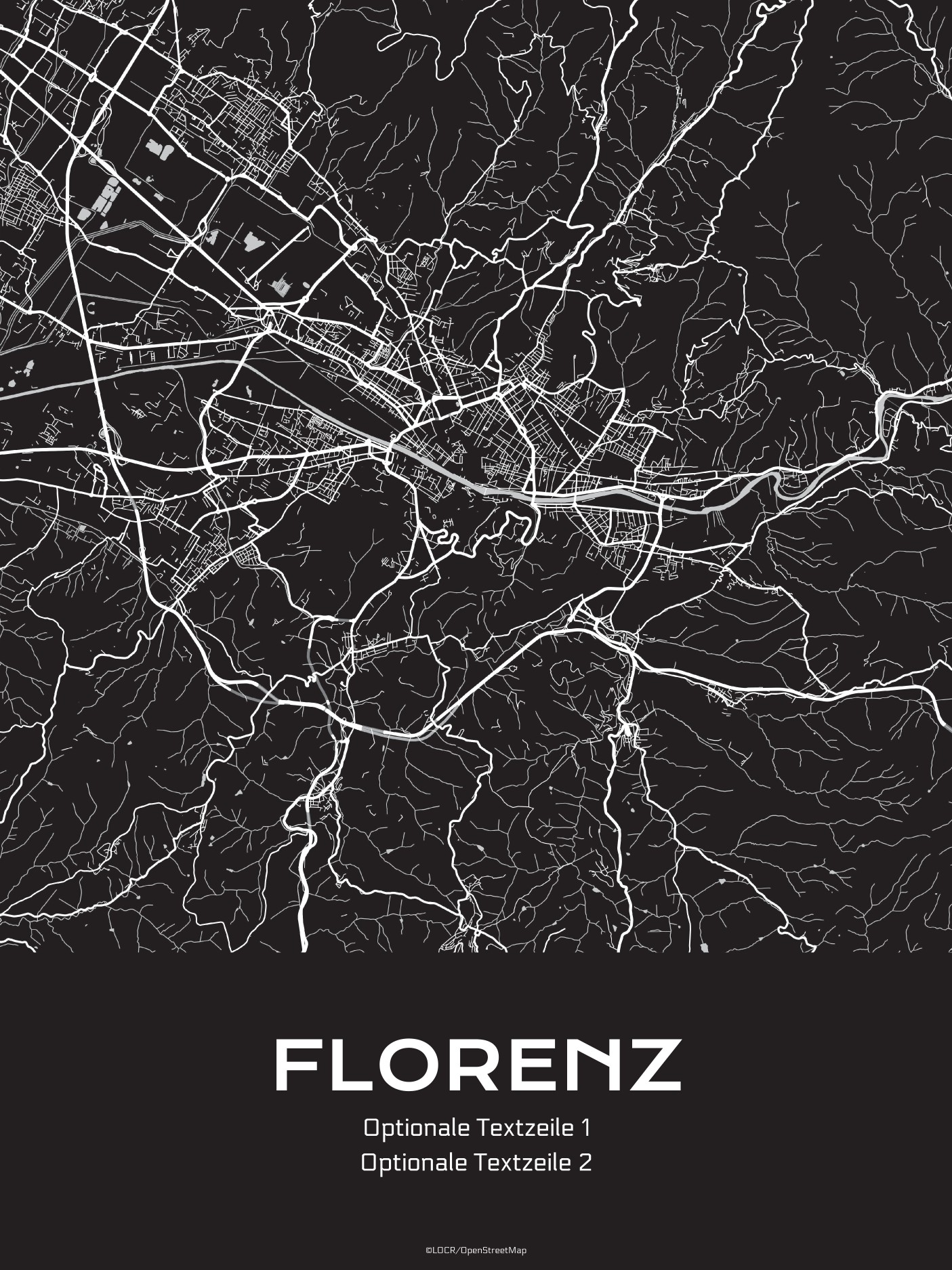 Poster Stadtkarte "Florenz" individuell gestalten