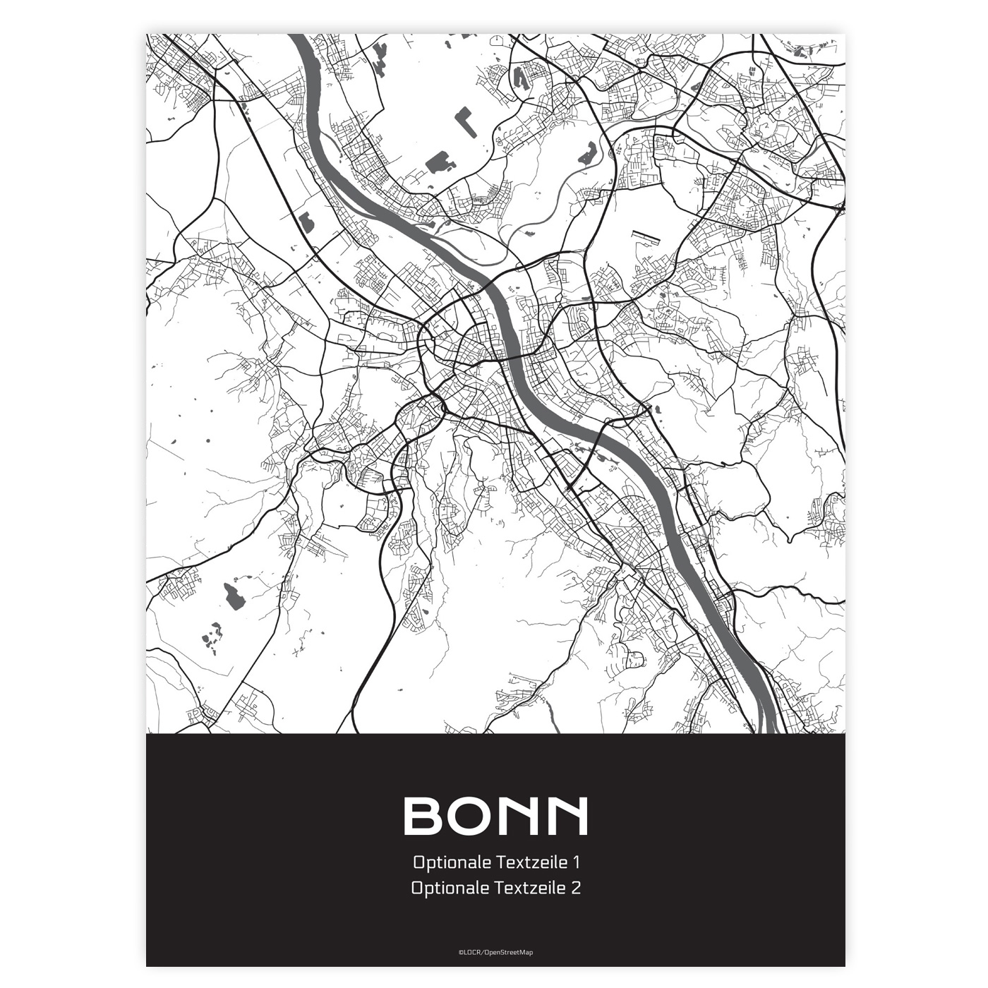 Poster Stadtkarte "Bonn" individuell gestalten