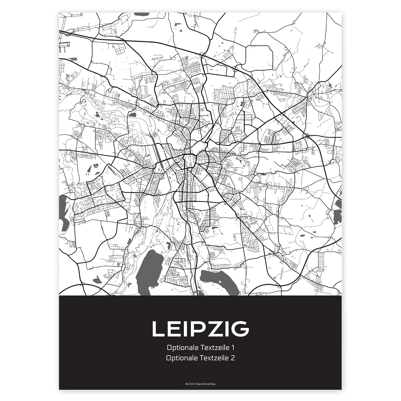 Poster Stadtkarte "Leipzig" individuell gestalten