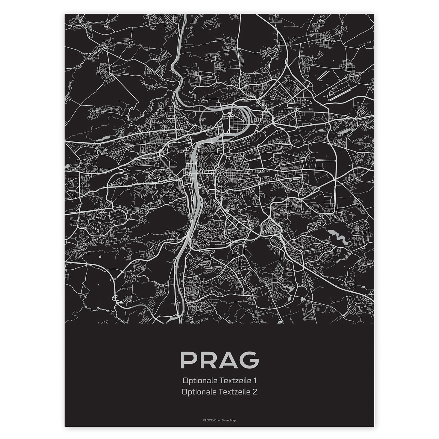 Poster Stadtkarte "Prag" individuell gestalten
