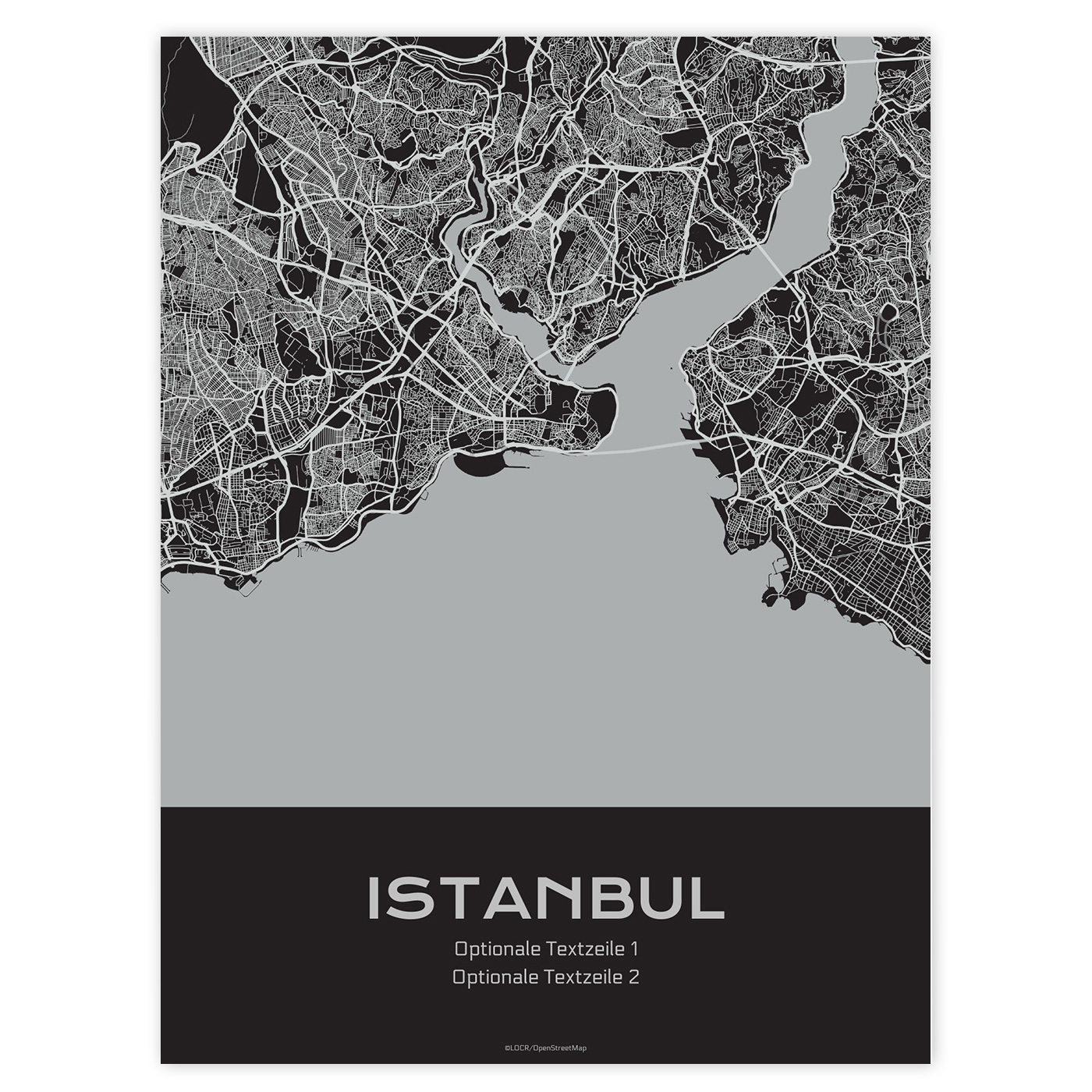 Poster Stadtkarte "Istanbul" individuell gestalten