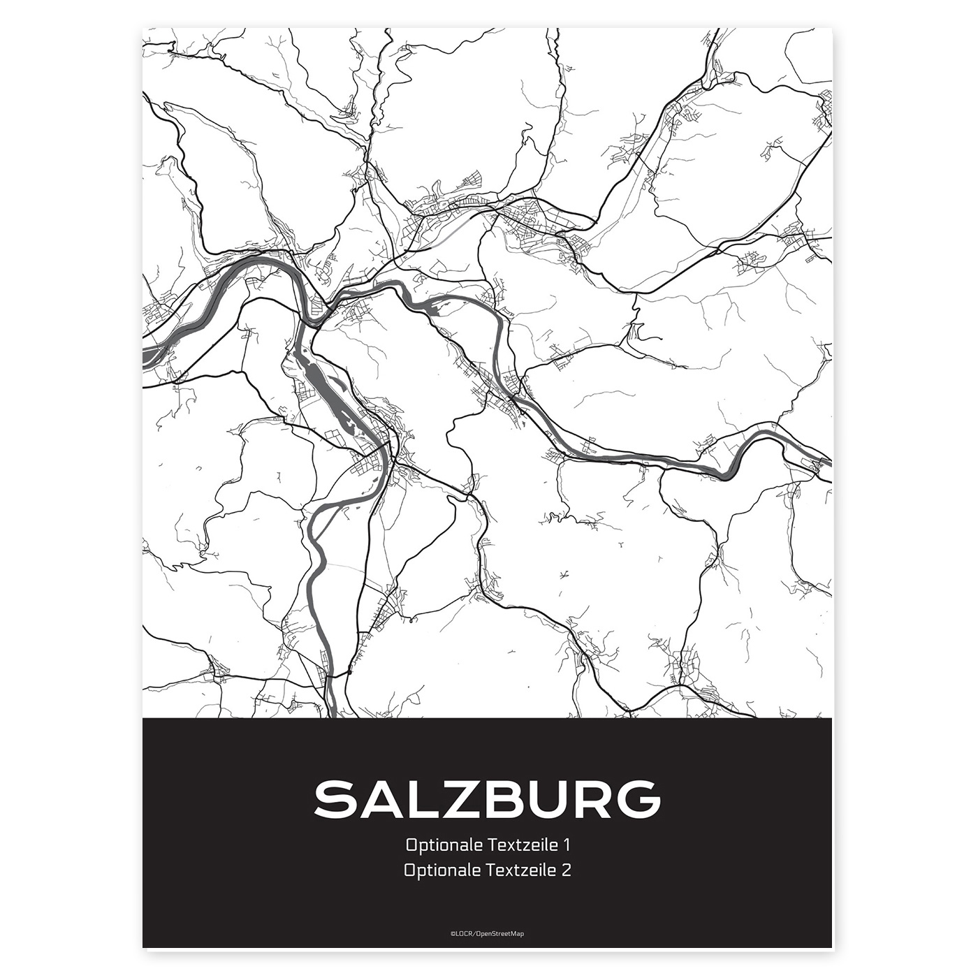 Poster Stadtkarte "Salzburg" individuell gestalten