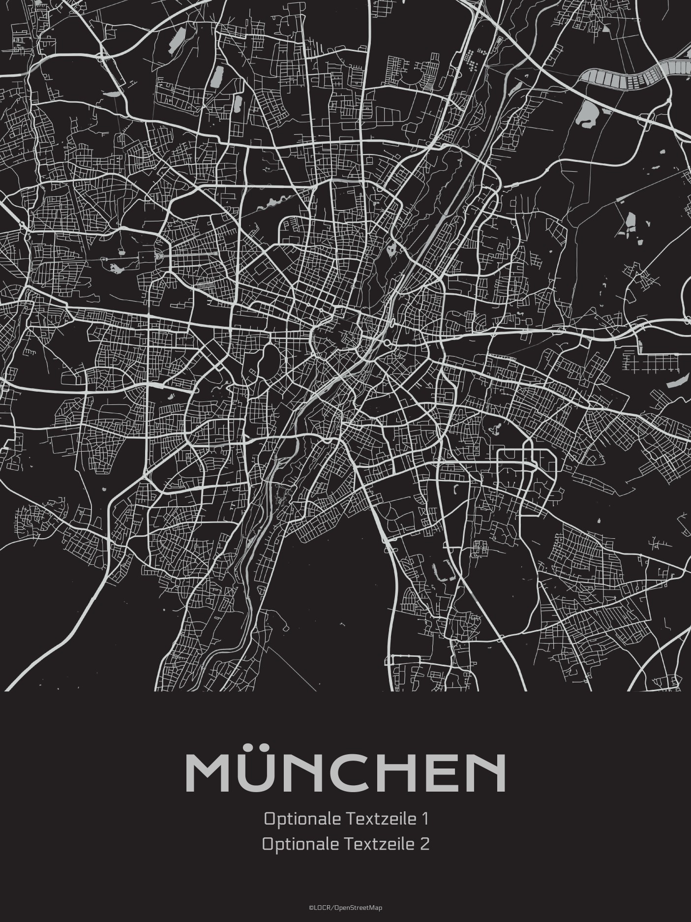 Poster Stadtkarte „München" individuell gestalten