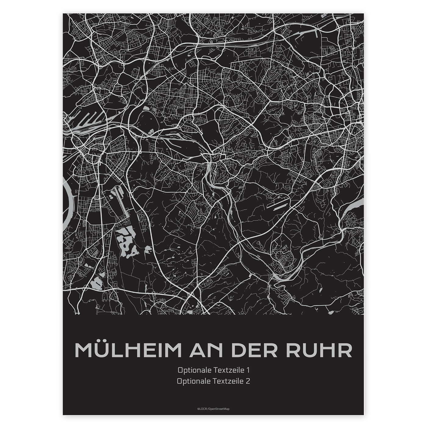 Poster Stadtkarte „Mülheim" individuell gestalten