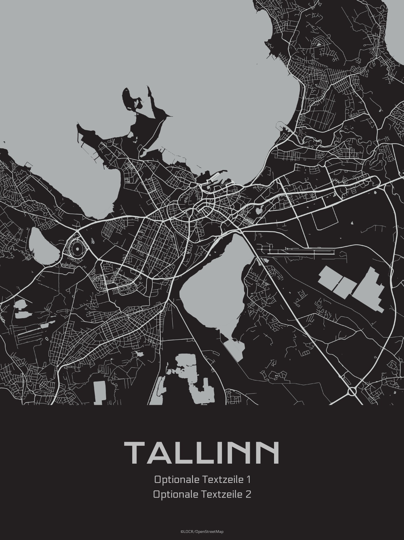 Poster Stadtkarte "Tallin" individuell gestalten