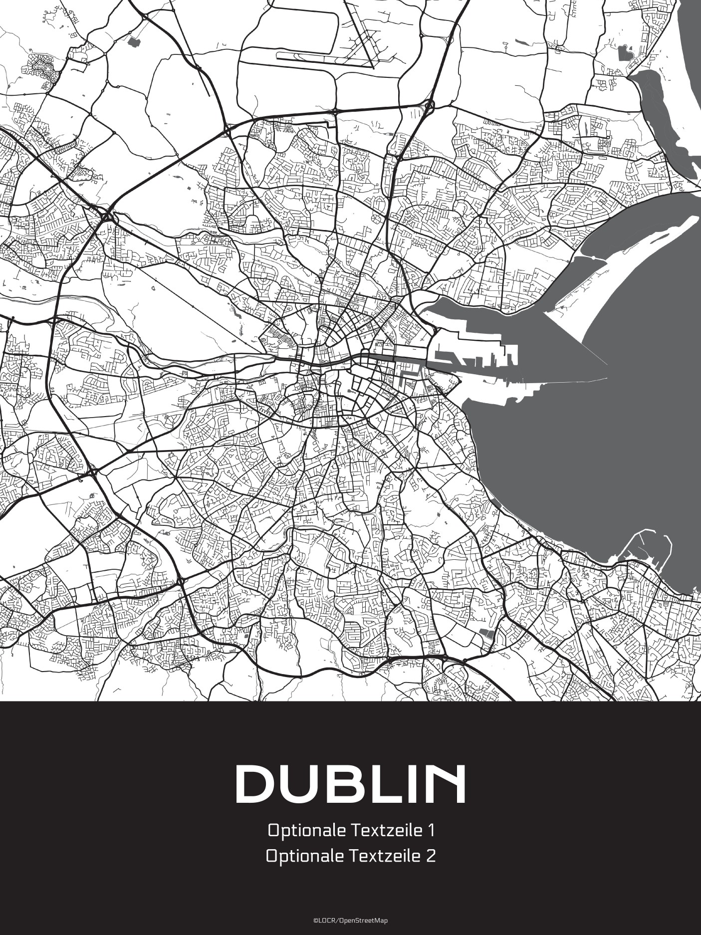 Poster Stadtkarte "Dublin" individuell gestalten