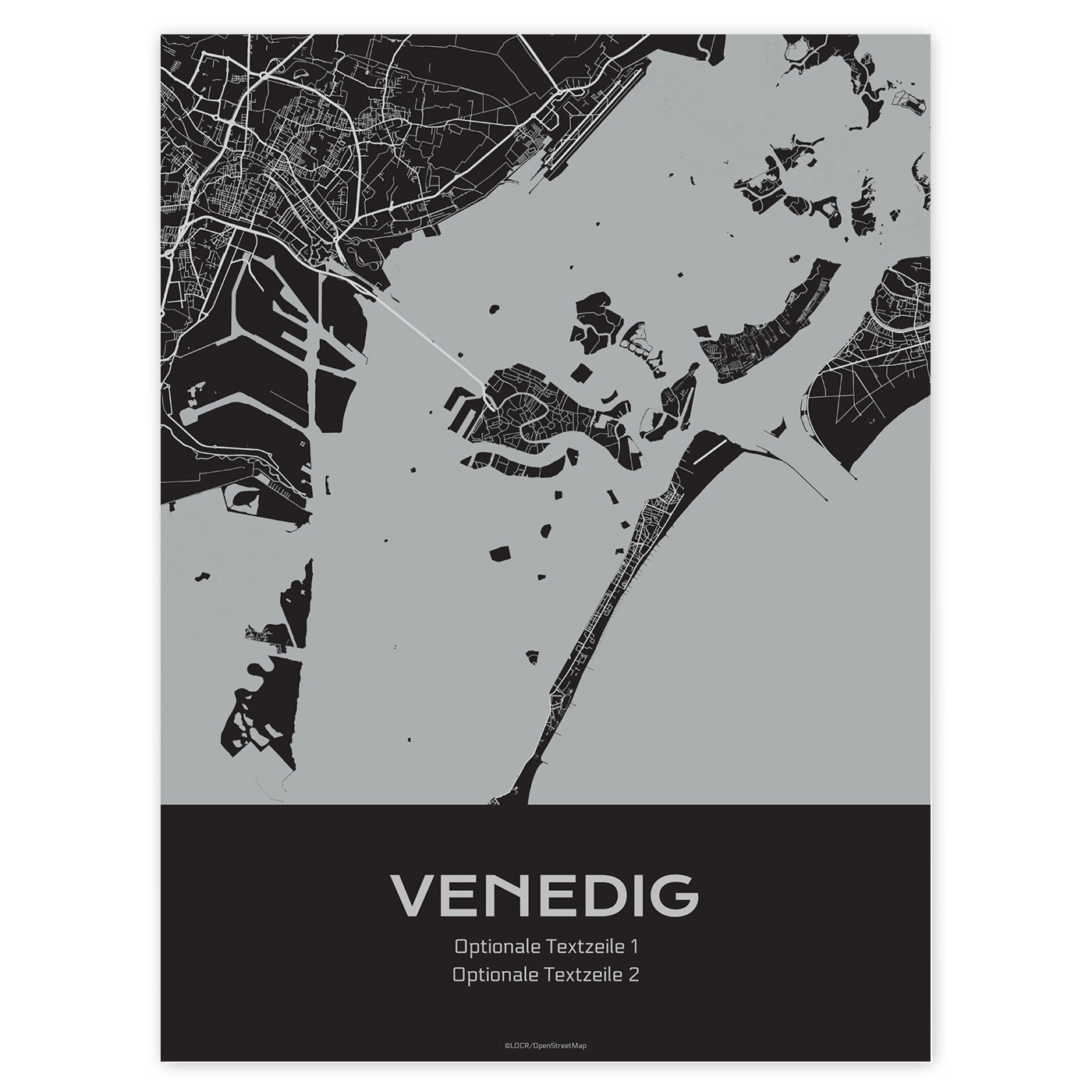 Poster Stadtkarte „Venedig" individuell gestalten