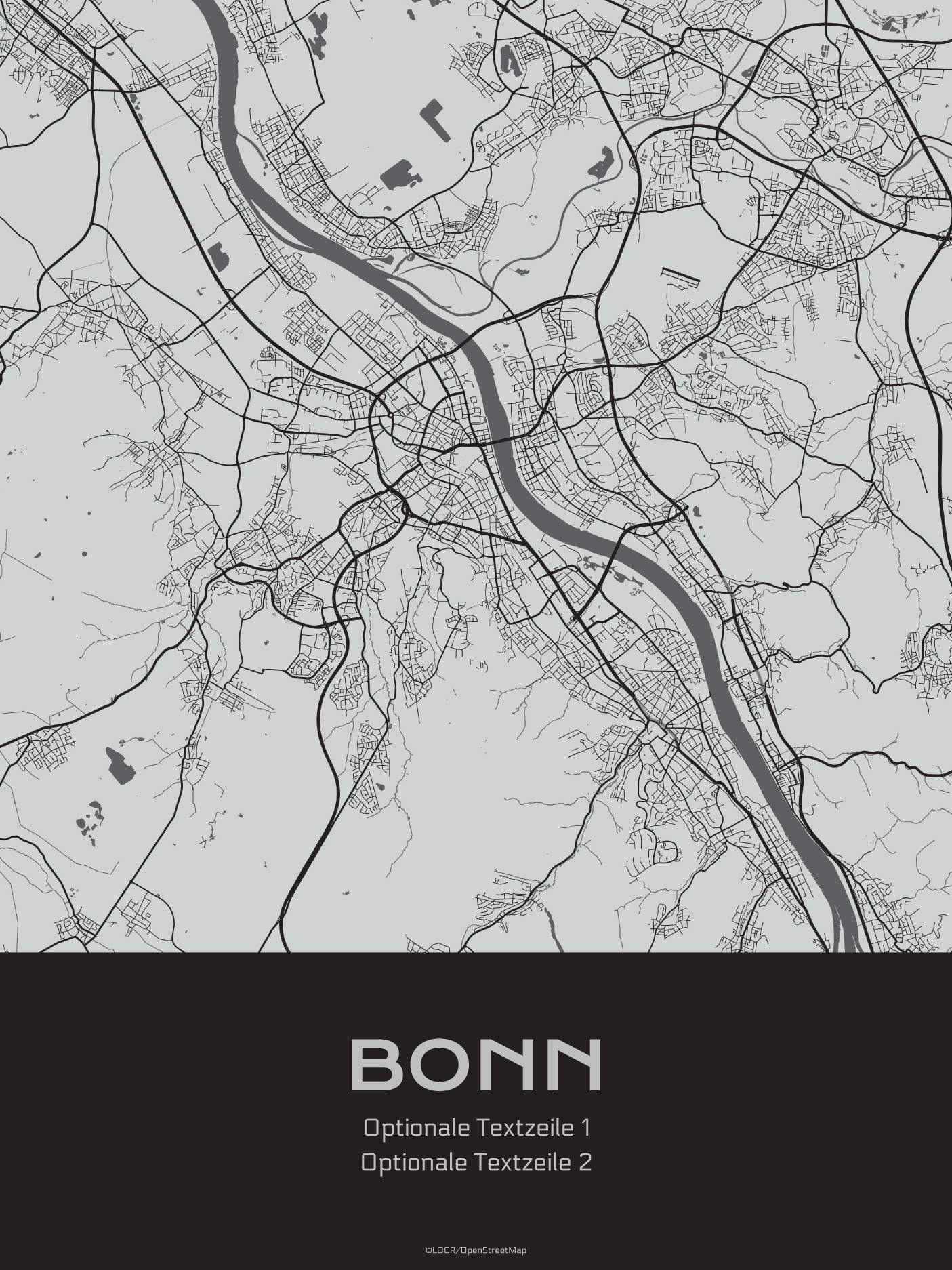 Poster Stadtkarte "Bonn" individuell gestalten