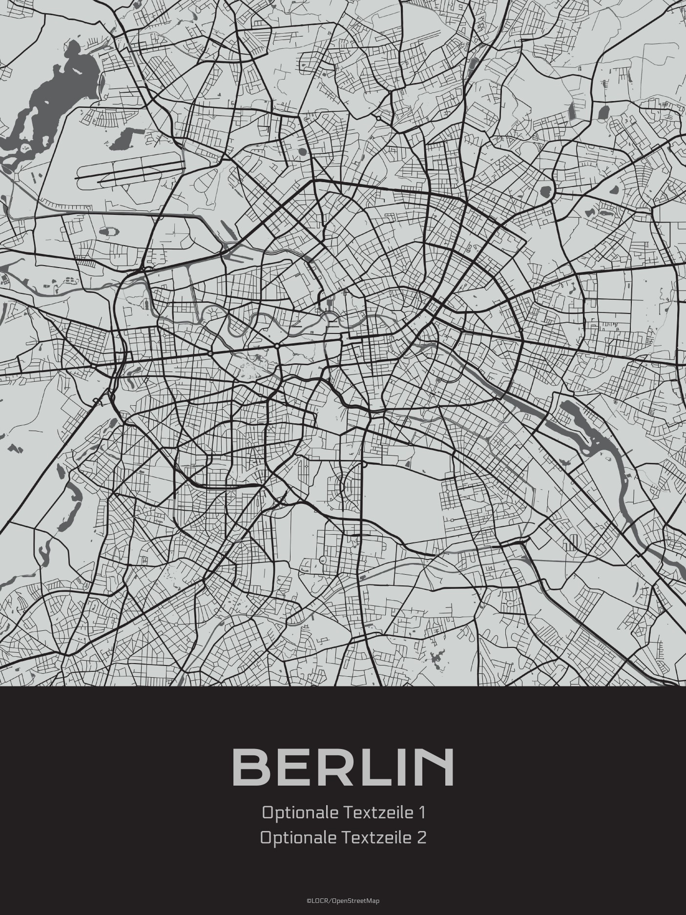 Poster Stadtkarte "Berlin" individuell gestalten