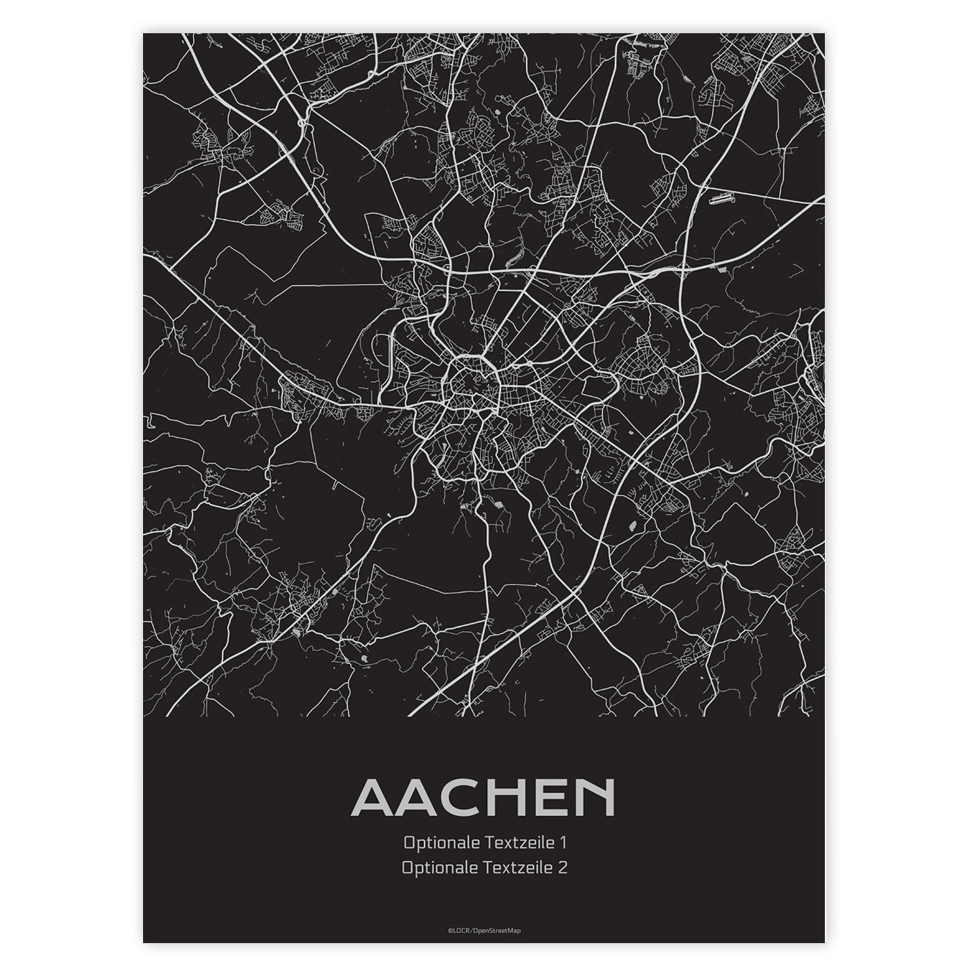 Poster Stadtkarte "Aachen" individuell gestalten