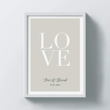Poster "LOVE", weiß, individuell gestalten