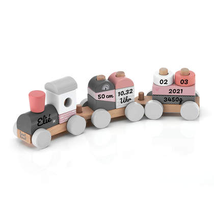 Holzeisenbahn, rosa, individuell gestalten