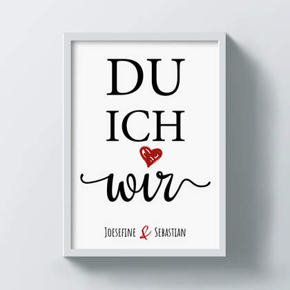 Poster "Du -Ich- Wir" mit Namen individuell gestalten