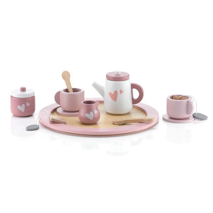 Tee – Set für Kinder, Holz, rosa, individuell gestalten
