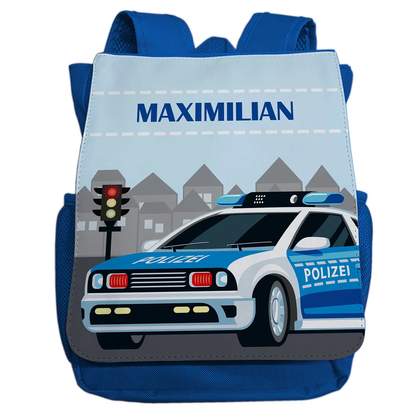Kinderrucksack Motiv „Polizei“, verschiedene Farben, personalisierbar