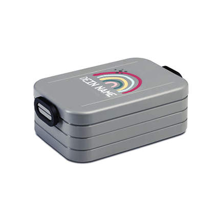 Mepal Lunchbox To Go (M), Regenbogen und Wunschname