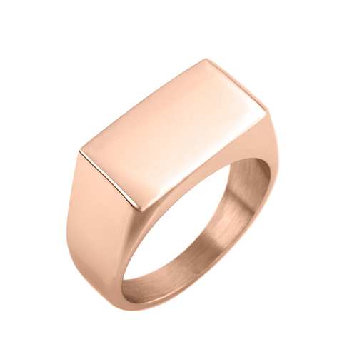 Ring "Siegelring Rechteckig" hoch poliert, Roségoldfarben