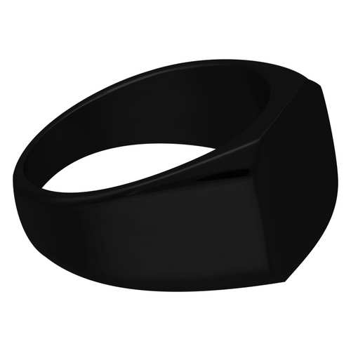 Ring "Siegelring Quadratisch" in Schwarz