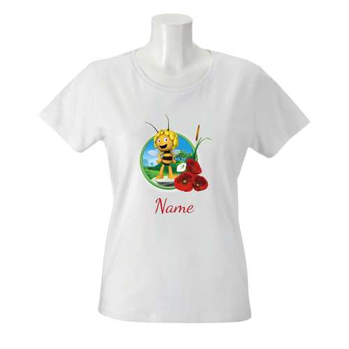 Damen T-Shirt "Biene Maja - Maja mit Rosen"