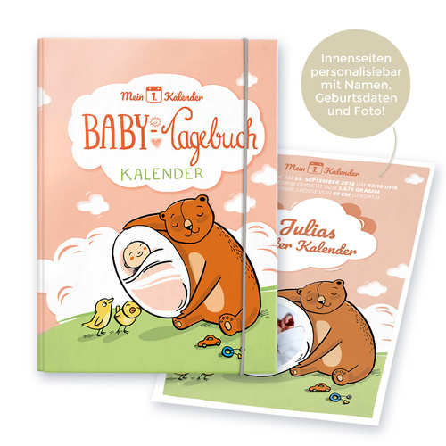 Mein erster Kalender - Babytagebuch 1. Lebensjahr rosa, Personalisiert
